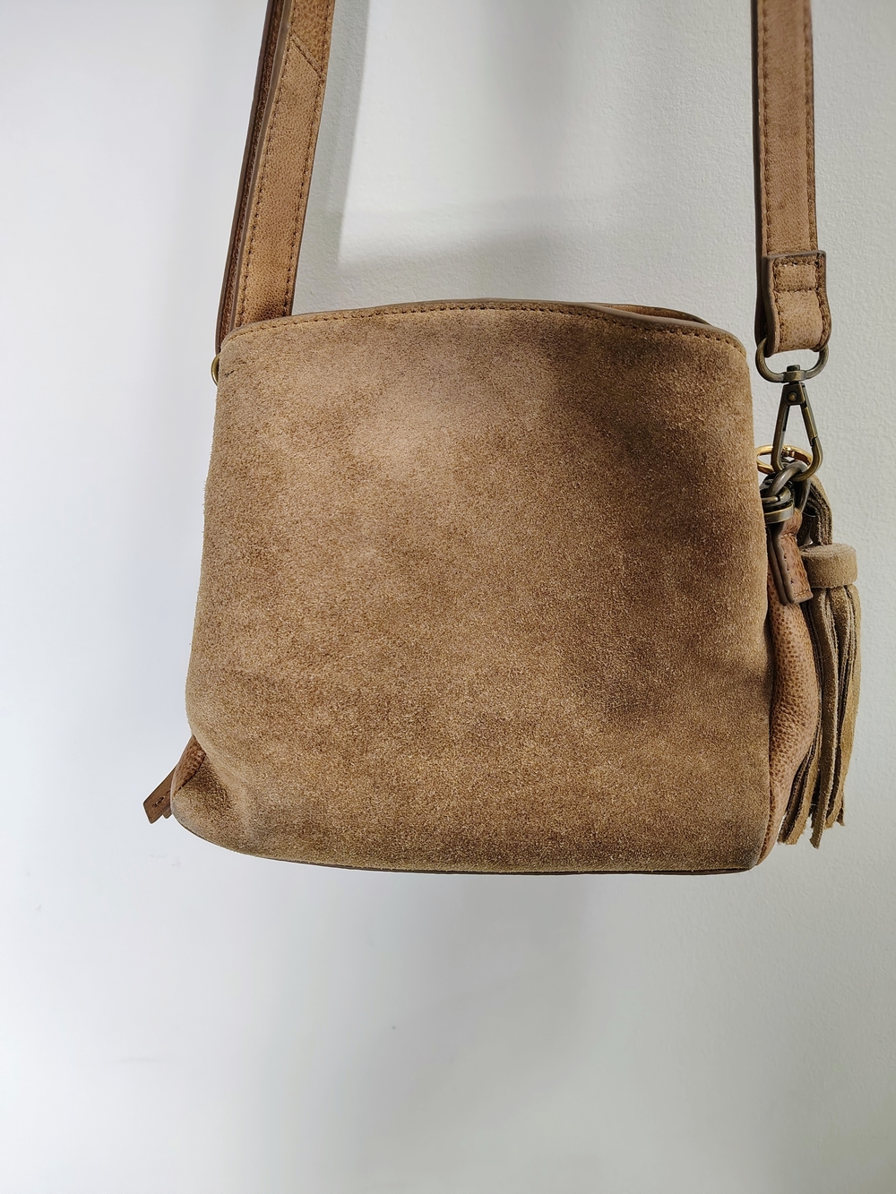 Free People Women's Brown Sindy Suede Crossbody Bag